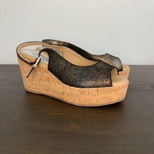 *2/$30 summer clearout* Cordani cork wedge heels